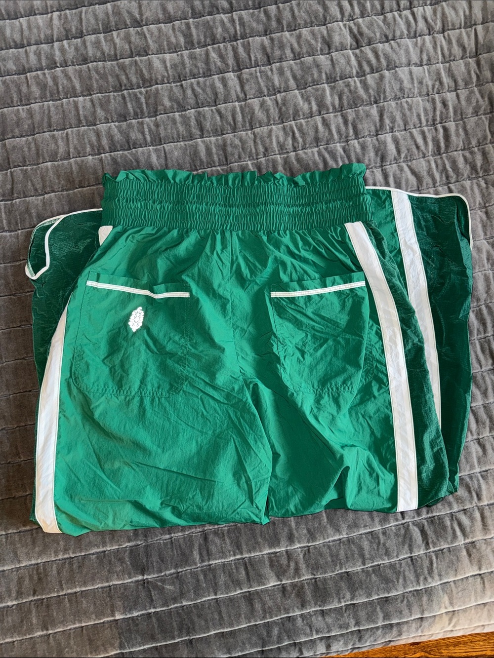 Free People FP Movement Green Jogger Pants with White Side Stripes - Picture 2 of 3